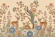 Peacock Wallpaper Deer Removable Chinoiserie Wall Decor design