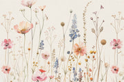 Watercolor Floral Wallpaper Wildflowers Garden Meadow Wall Mural design
