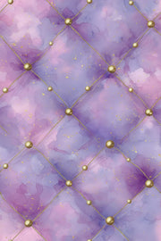 Trellis Wallpaper Lavender Gold Decorative Mural design