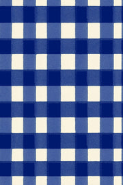 Blue Gingham Wallpaper Checkered Removable Plaid Textile Wall Double Roll design