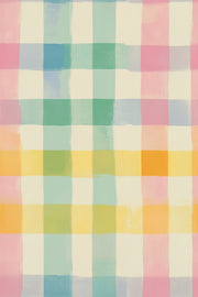 Pastel Plaid Wallpaper Checkered Removable Cream Background Wall Double Roll design