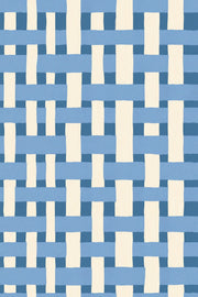 Basket Weave Wallpaper Woven Blue Removable Wall Decor design