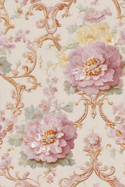 Floral Wallpaper Damask Cream Background Removable Wall Decor design