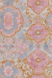 Floral Damask Wallpaper Gold Scrollwork Removable Baroque Wall Double Roll design