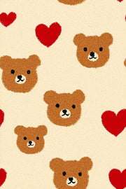 Teddy Bears Wallpaper Red Hearts Cute Decorative Mural design