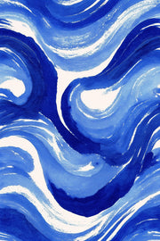 Blue Abstract Wallpaper Watercolor Swirls Decorative Mural design