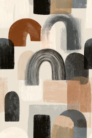 Abstract Arches Wallpaper Geometric Shapes Neutral Tones Decorative Mural design
