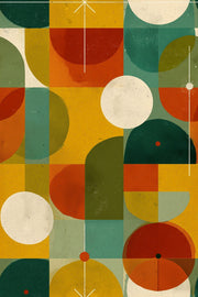 Mid-Century Modern Wallpaper Retro Removable Geometric Wall Double Roll design
