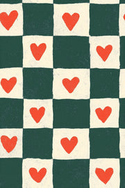 Checkered Wallpaper Hearts Geometric Removable Wall Decor design
