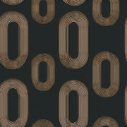 Dark Geometric Wallpaper Black Background Removable Gold Linework Wall Double Roll design