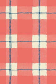 Plaid Wallpaper Checkered Coral Decorative Mural design