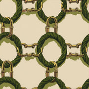 Gold Chain Wallpaper Green Rope Removable Interlocking Wall Double Roll design