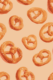 Pretzels Wallpaper Bakery Food Pattern Removable Wall Decor design