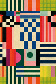 Abstract Geometric Wallpaper Color Block Removable Striped Wall Double Roll design