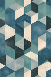 Mid Century Modern Wallpaper Geometric Isometric Removable Wall Decor design