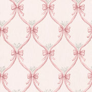 Pink Ribbon Wallpaper Bows Removable Trellis Wall Double Roll design