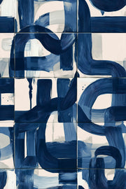 Navy Brushstrokes Wallpaper Geometric Modern Decorative Mural design