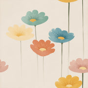 Mid Century Modern Wallpaper Muted Green Removable Floral Wall Double Roll design