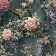 Dark Floral Wallpaper Chinoiserie Removable Vintage Wall Double Roll design