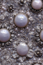 Abstract Wallpaper Pearls Removable Silver Metallic Wall Double Roll design