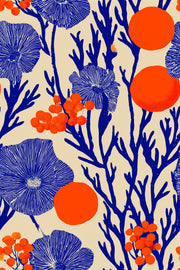 Block Print Wallpaper Botanical Removable Bright Wall Double Roll design