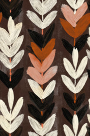 Dark Botanical Wallpaper Abstract Floral Hand Painted Leaves Decorative Mural design