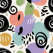 Abstract Wallpaper Pastel Shapes Botanical Leaves Removable Wall Decor design