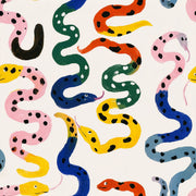 Colorful Snakes Wallpaper Whimsical Animal Pattern Abstract Spotted Serpents Removable Wall Decor design