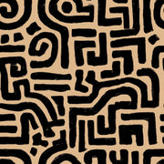 Maze Labyrinth Wallpaper Dark Abstract Removable Black And Tan Wall Double Roll design