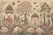 Mughal Indian Garden Wallpaper Pavilion Scene Wall Mural design