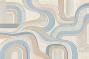 Curved Stripe Arches Wallpaper Mid Century Modern Wall Mural design