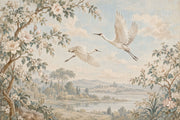 Flying Cranes Wallpaper Chinoiserie Landscape Wall Mural design