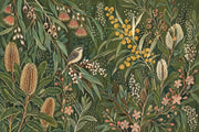Dark Botanical Bird Wallpaper Moody Eucalyptus Wall Mural design