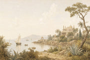 Vintage Coastal Scenery Wallpaper Mediterranean Palace Wall Mural design
