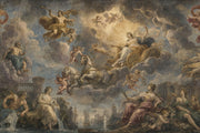 Mythological Gods And Cherubs Wallpaper Dark Fresco Wall Mural design