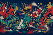 Graffiti Boombox Wallpaper Brick Wall Street Art Wall Mural design