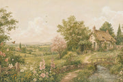 Thatched Cottage Landscape Wallpaper English Countryside Wall Mural design