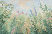 Watercolor Wildflower Meadow Wallpaper Painterly Botanical Wall Mural design