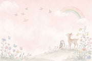 Pastel Nursery Wallpaper Watercolor Rainbow Wall Mural design