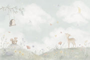 Woodland Animals Wallpaper Watercolor Nursery Removable Wall Decor design