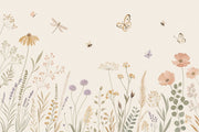 Botanical Wallpaper Wildflowers Watercolor Wall Mural design