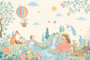 Hot Air Balloon Wallpaper Watercolor Fairy Tale Removable Wall Decor design