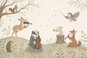 Nursery Wallpaper Woodland Animals Removable Watercolor Wall Decor design