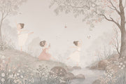 Ballerina Wallpaper Floral Landscape Watercolor Wall Mural design
