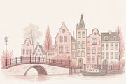 Dutch Canal Wallpaper Amsterdam Removable European Cityscape Wall Decor design