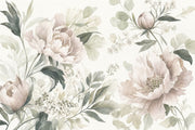 Peonies Wallpaper Watercolor Removable Botanical Wall Decor design