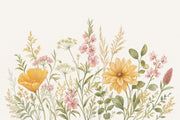 Watercolor Floral Wallpaper Wildflowers Botanical Wall Mural design