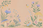 Fairy Garden Wallpaper Watercolor Botanical Wall Mural design