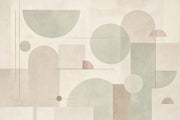 Textured Semicircle Geometric Wallpaper Sage Green Wall Mural design