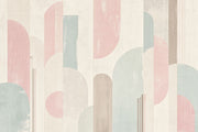 Pastel Geometric Arches Wallpaper Textured Panels Wall Mural design